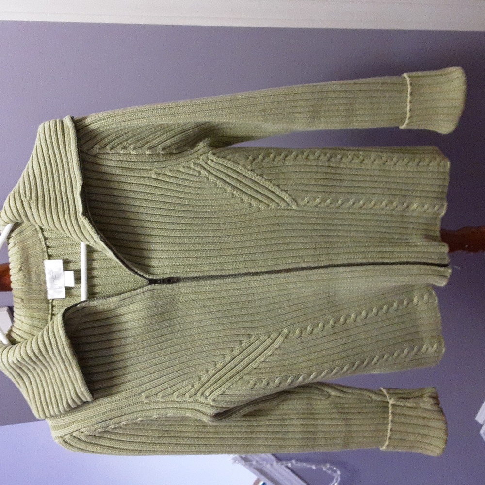 Light green thick sweater size medium, brand loft.